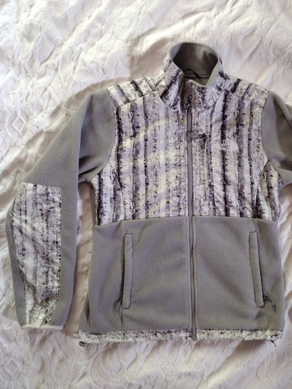 The North Face Polartec Jacket Small Zebra Stripe Zip Up Fleece